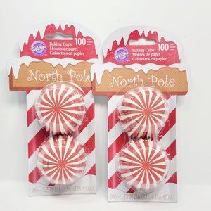 Wilton 100 Count Mini Baking Cups North Pole. 2 Set.